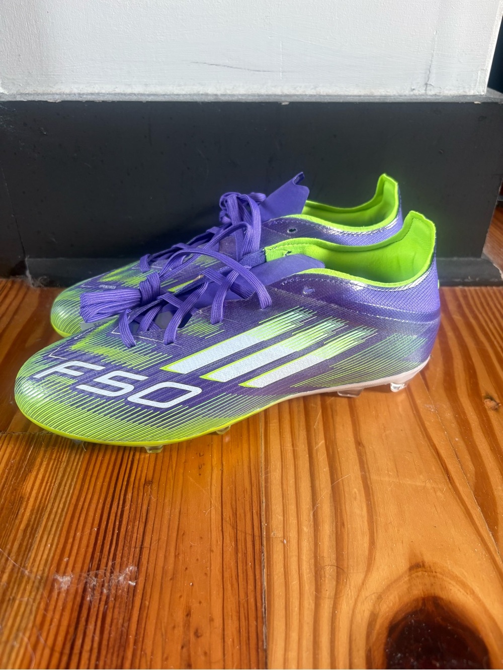New Adidas F50 Elite FG Soccer Cleats Purple Lucid Lemon Size 5/wmns 6.5 JH7714